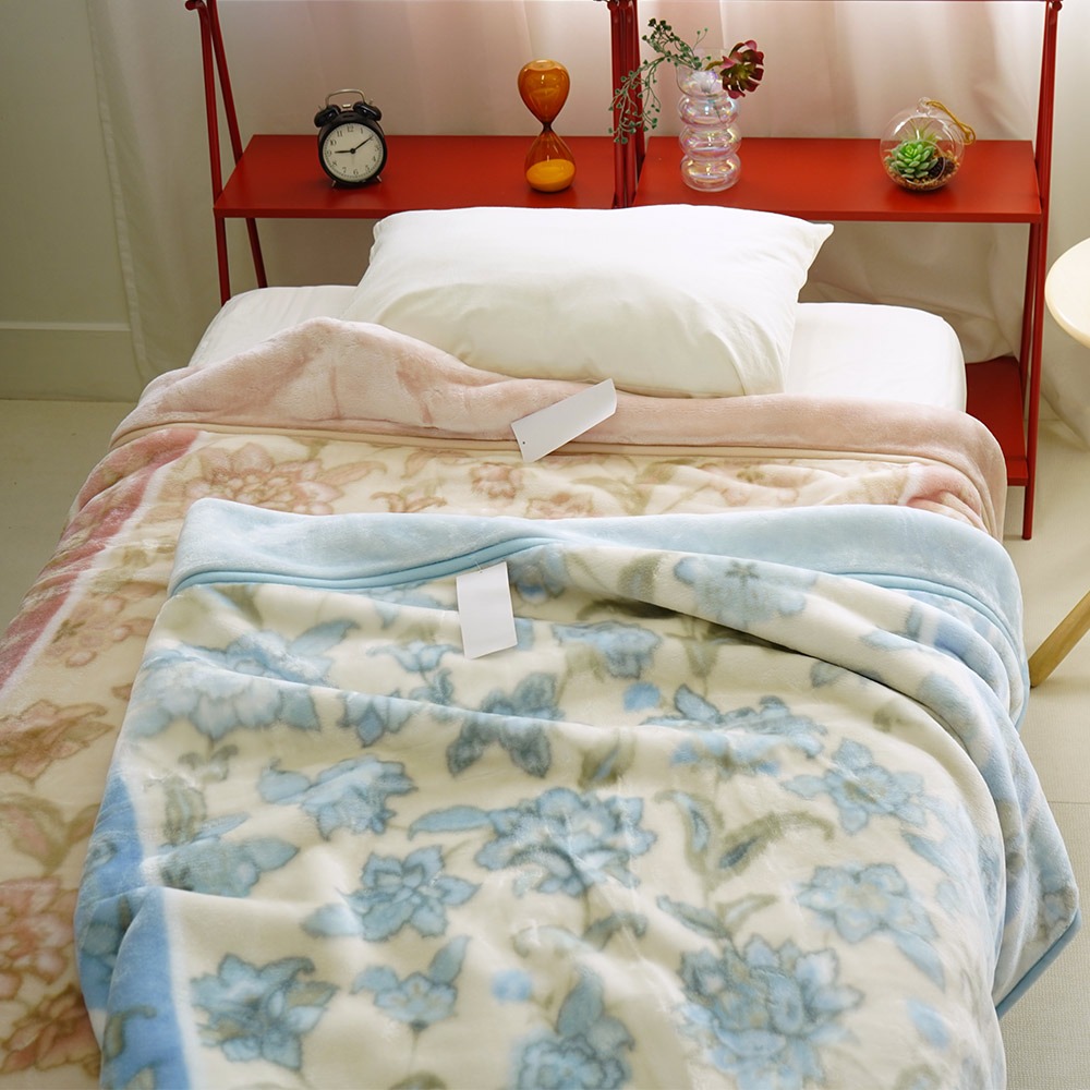 西川 マイヤー毛布 衿付き 合わせ毛布 シングル 140×200cm 在庫限り