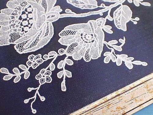 薔薇のベルギーレース額装 - 薔薇と天使のアンティーク