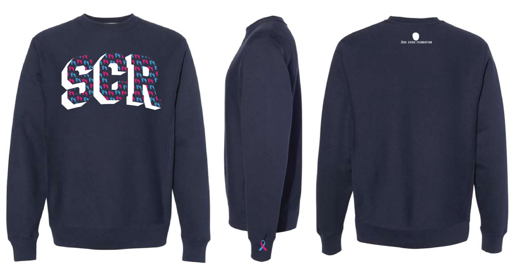 Signature SCR ADULT Crewneck & Jude Zayac Foundation – Electric