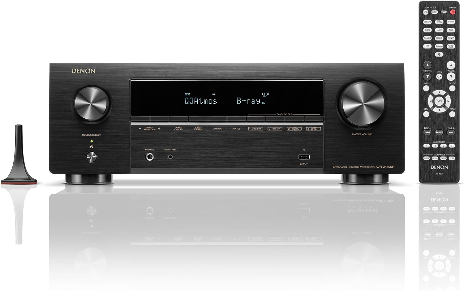 Denon AVR-X1800H 7.2-Channel Home Theater Receiver with Wi-Fi, Bluetoo