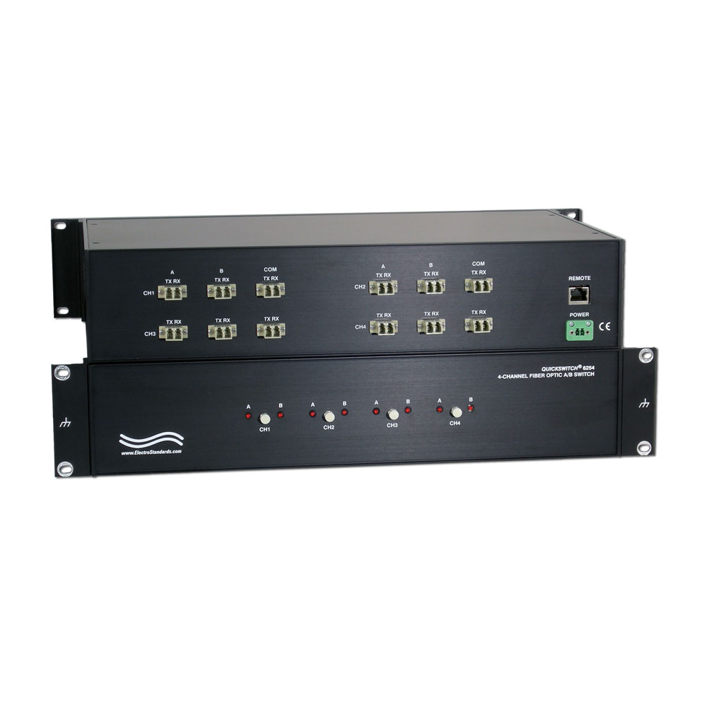 6254 4-Channel LC 4-Channel Fiber Optic A/B Switch, Telnet, GUI