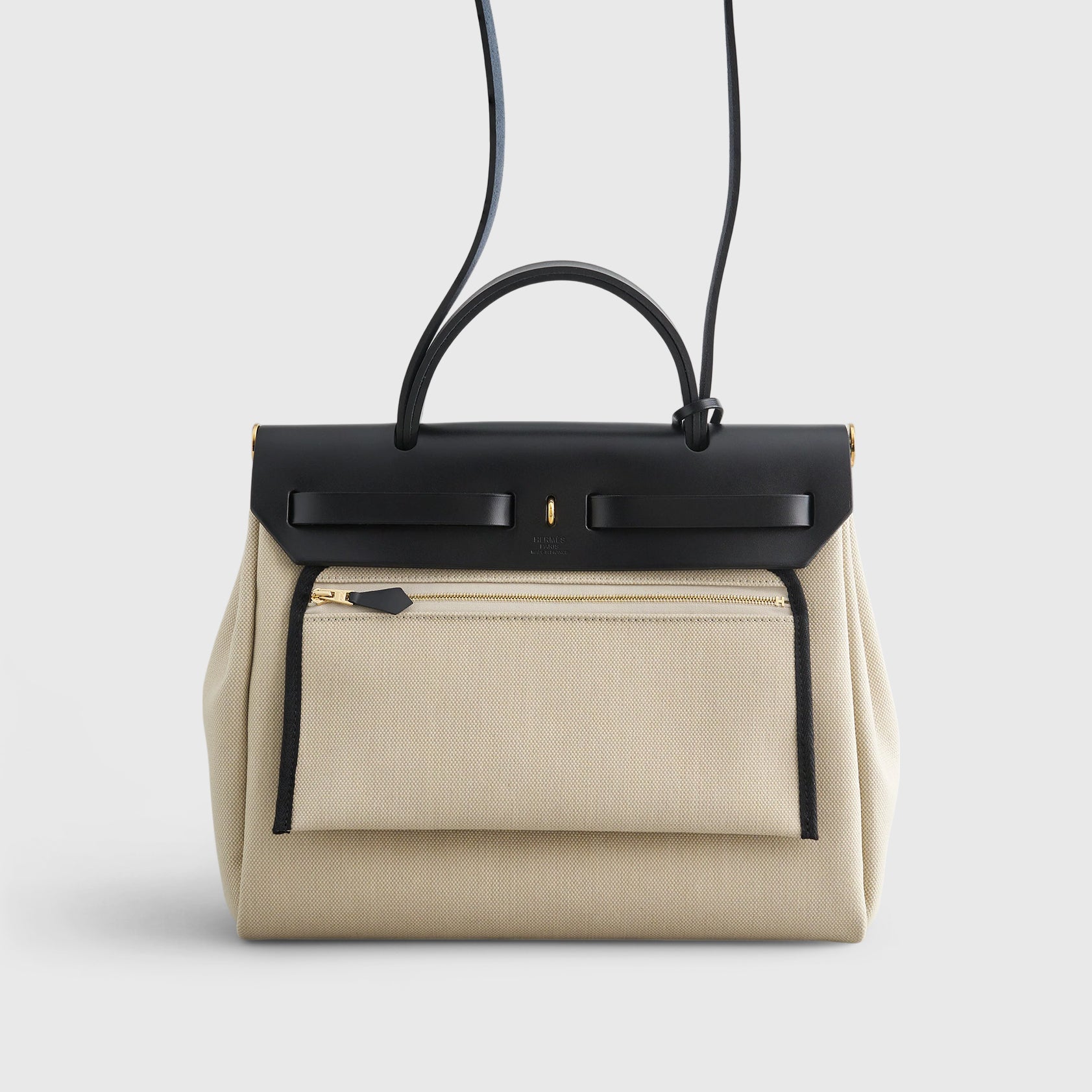 Hermès Herbag Zip 31 Toila Beton / Black Retourne Gold Hardware