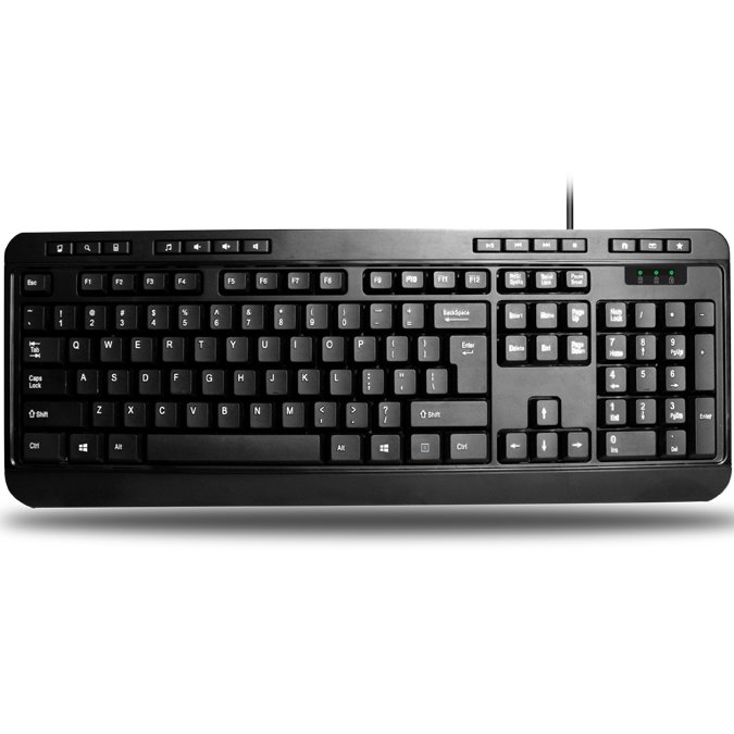 Adesso AKB-132UB Spill-Resistant Multimedia Desktop Keyboard