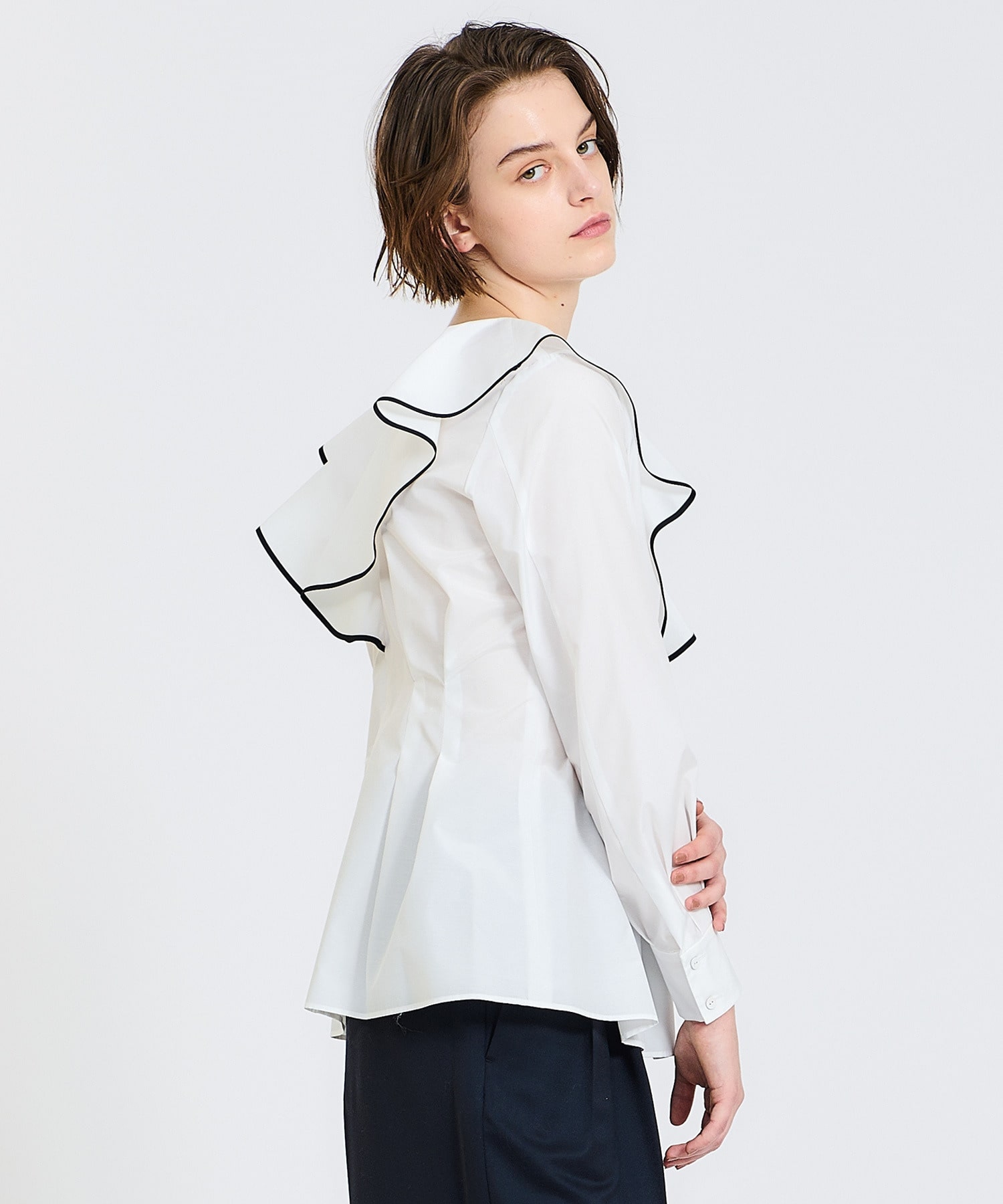 ESTNATION エストネーション、チュニック！ ⁄ コットンシルク フリル