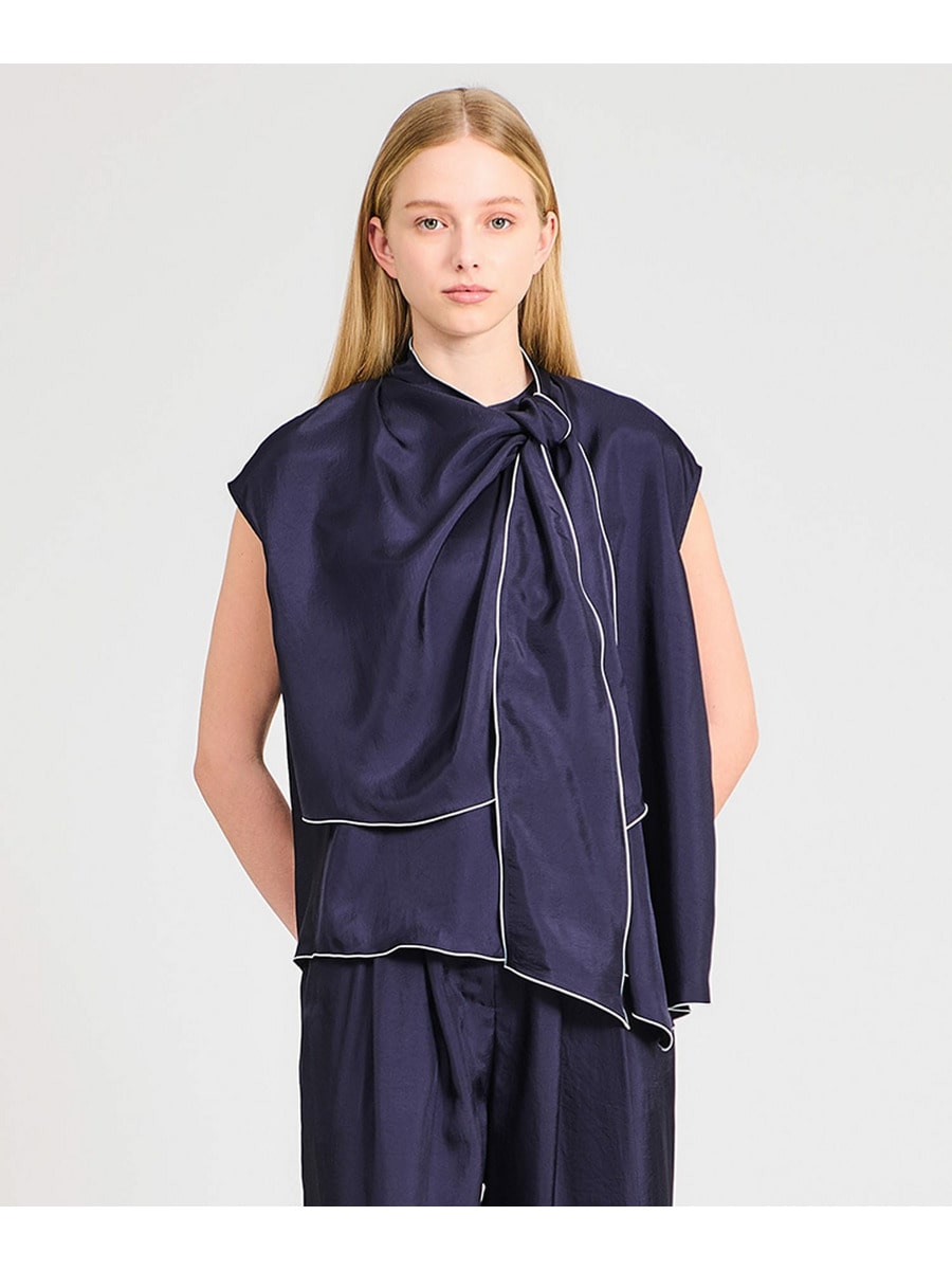 ESTNATION エストネーション ボウタイ ブラウス トリアセテート とろみ