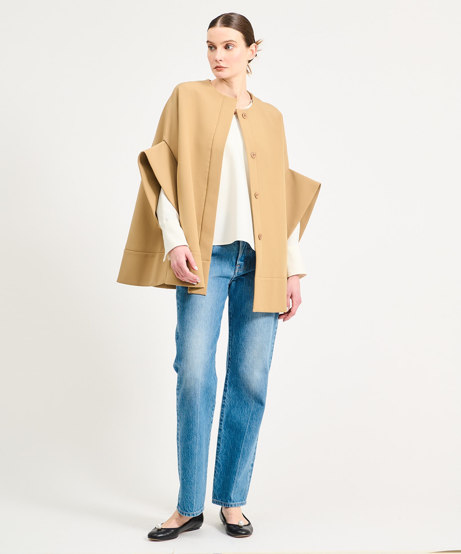 ESTNATION / ノーカラーケープコート｜ESTNATION ONLINE STORE