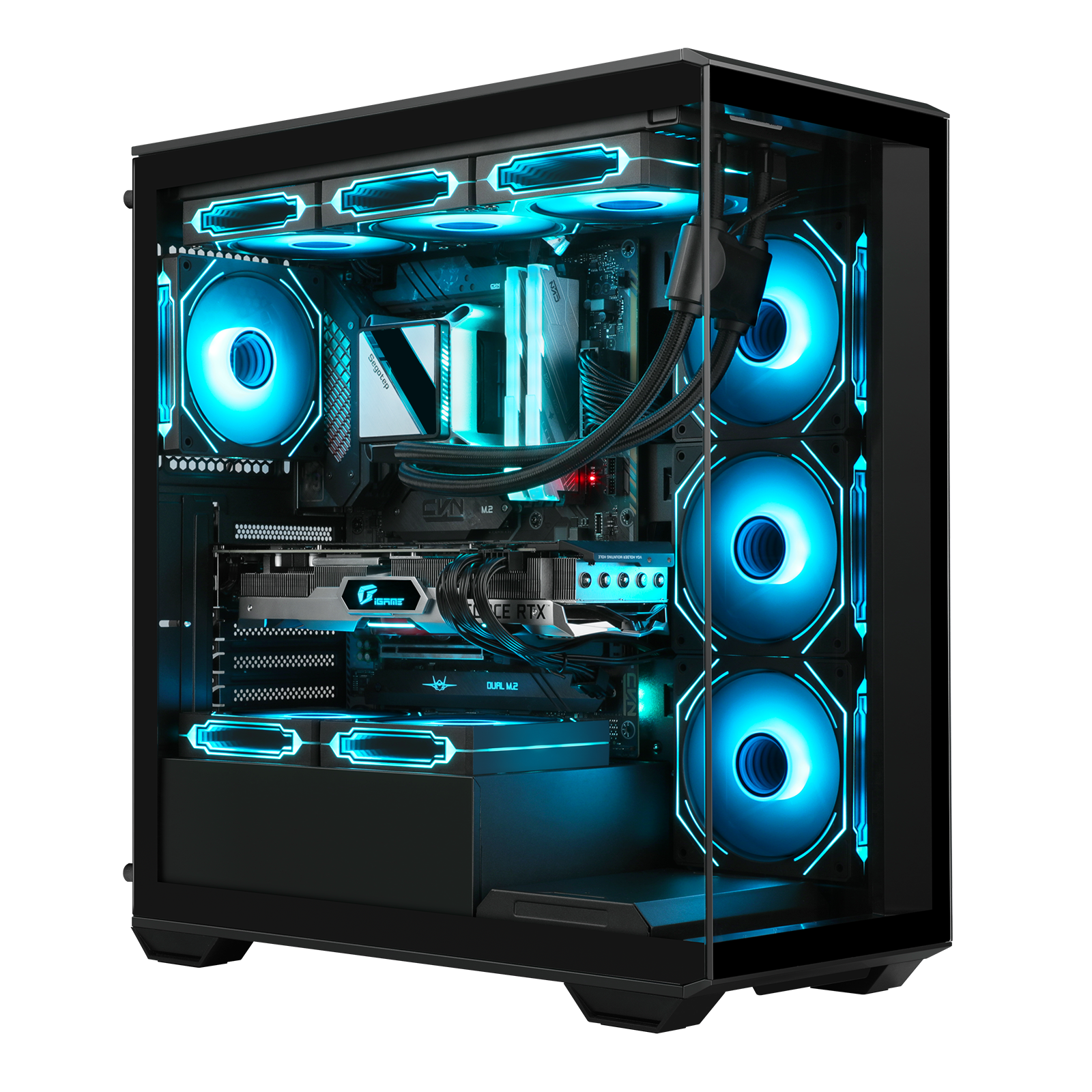 ハイエンド ブラック SPCC 強化ガラス ATX タワーキャビネット