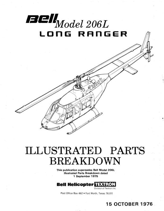Bell Helicopter 206L 1976 Helicopter Illustrated Parts Catalog