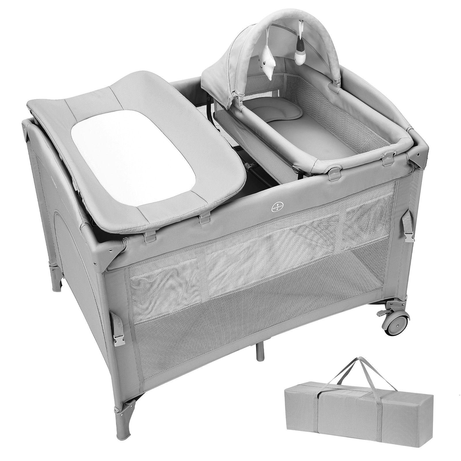 ベビーベッド 折りたたみ 添い寝 揺りかご おむつ交換台 プレイヤード