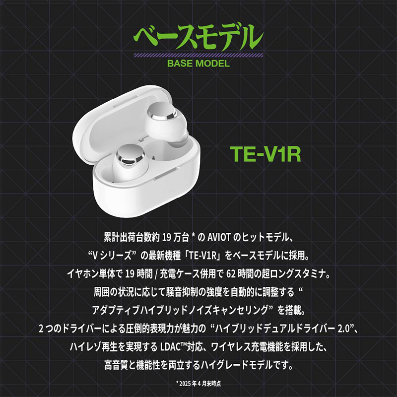 AVIOT x EVANGELION】30周年記念コラボワイヤレスイヤホン TE-V1R-EVA