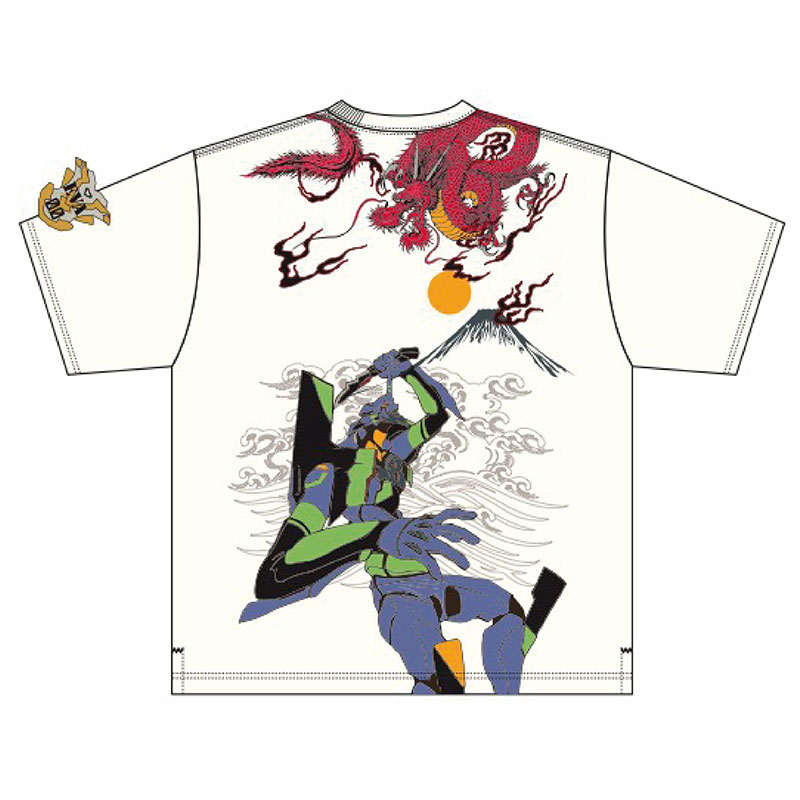 EVA×錦】初号機VS赤龍Tシャツ/白(M 白): ファッション | EVANGELION