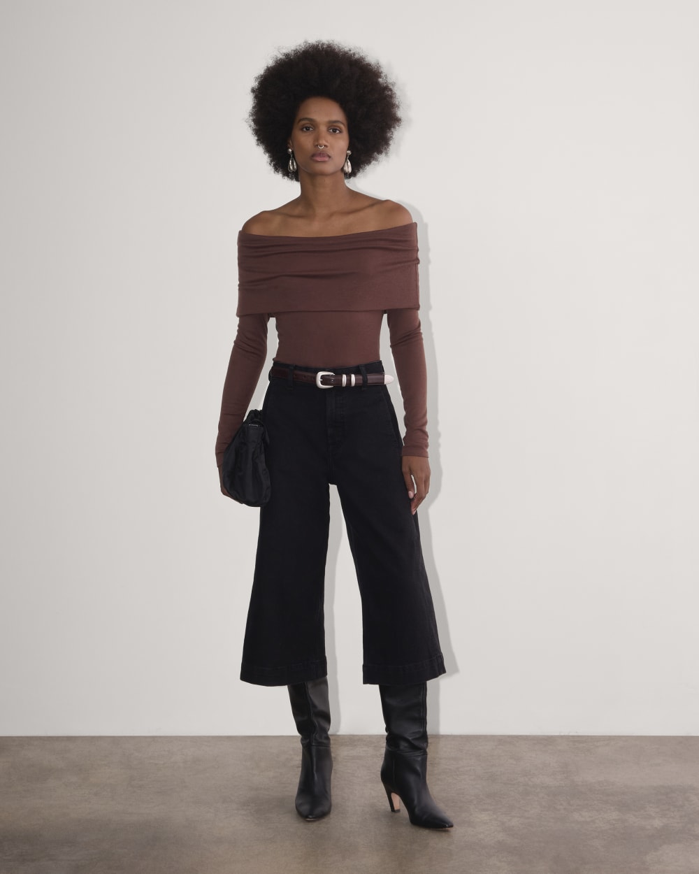 The Off-the-Shoulder Top in Butterluxe | Dark Mahogany – Everlane