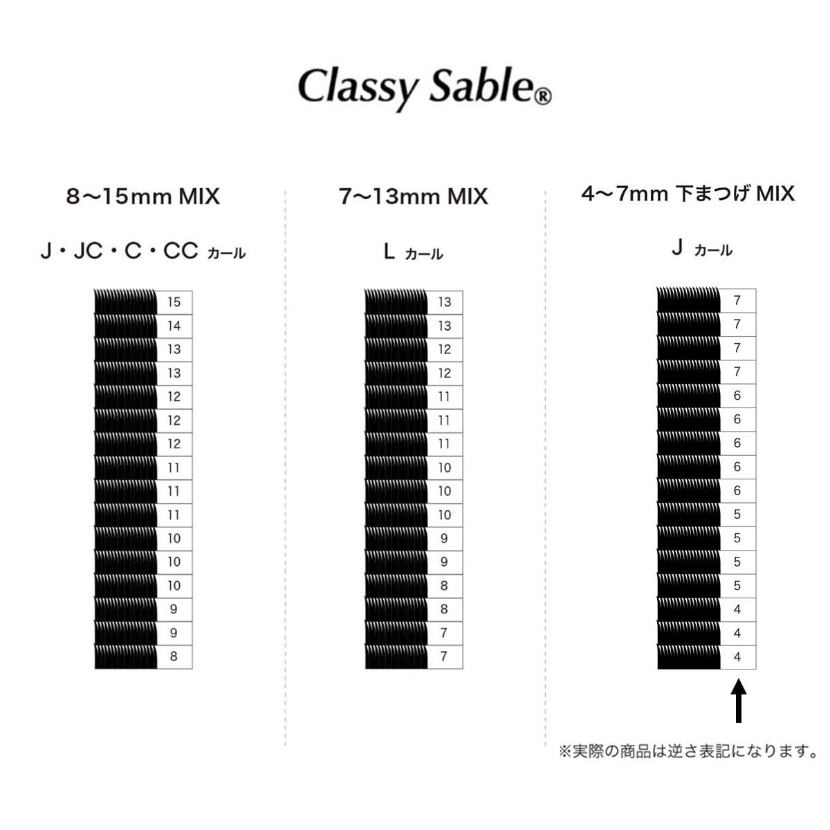 クラッシーセーブル [CCカール 太さ0.07 長さ8-15MIX]の通販・卸売り