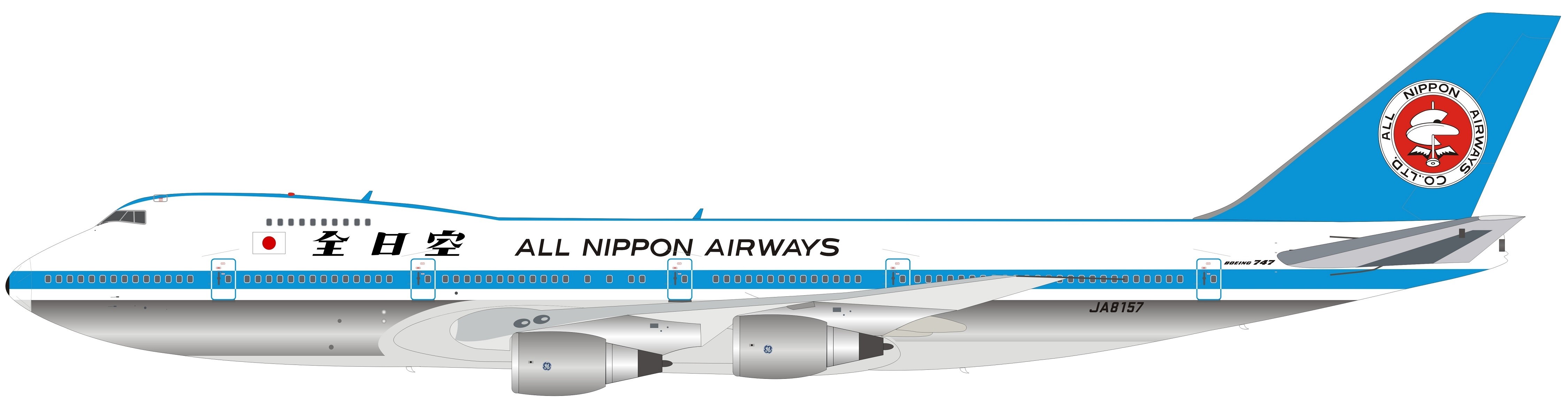 ANA All Nippon Boeing 747SR-81 JA8157 With Stand B-Models InFlight