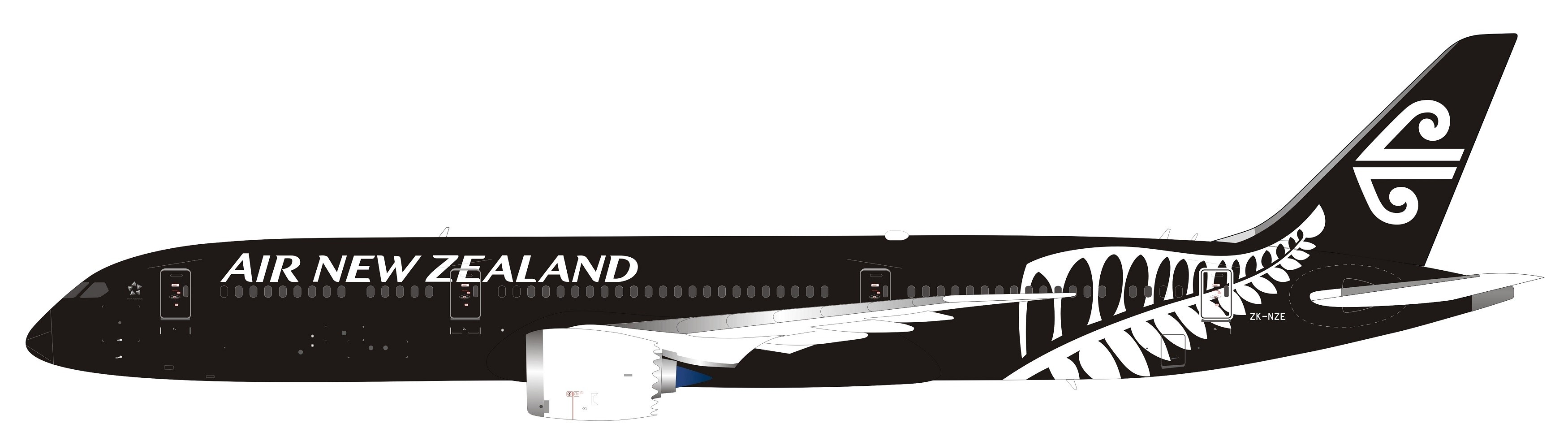 Air New Zealand Boeing 787-9 ZK-NZE Dreamliner Black Inflight