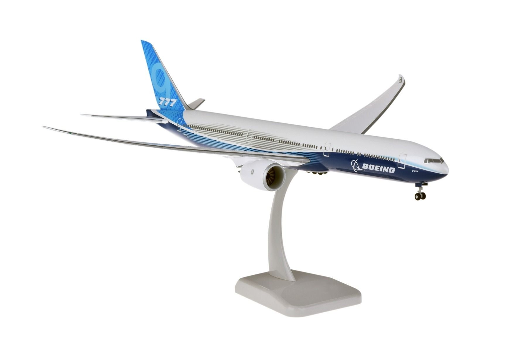 Boeing House Blue 777-9X with stand & gears Hogan HG11304G scale 1
