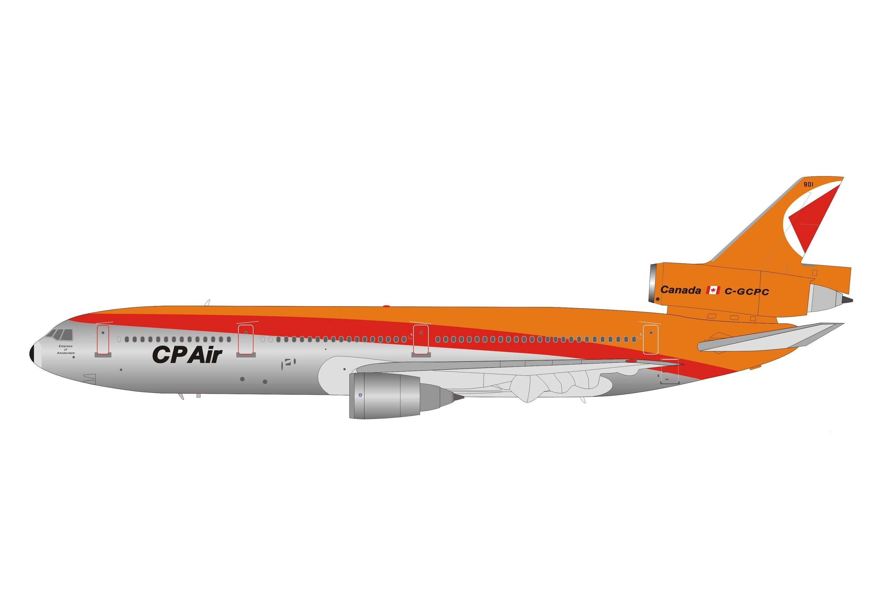CP Air Douglas DC-10-30 C-GCPC With Stand Die-Cast InFlight