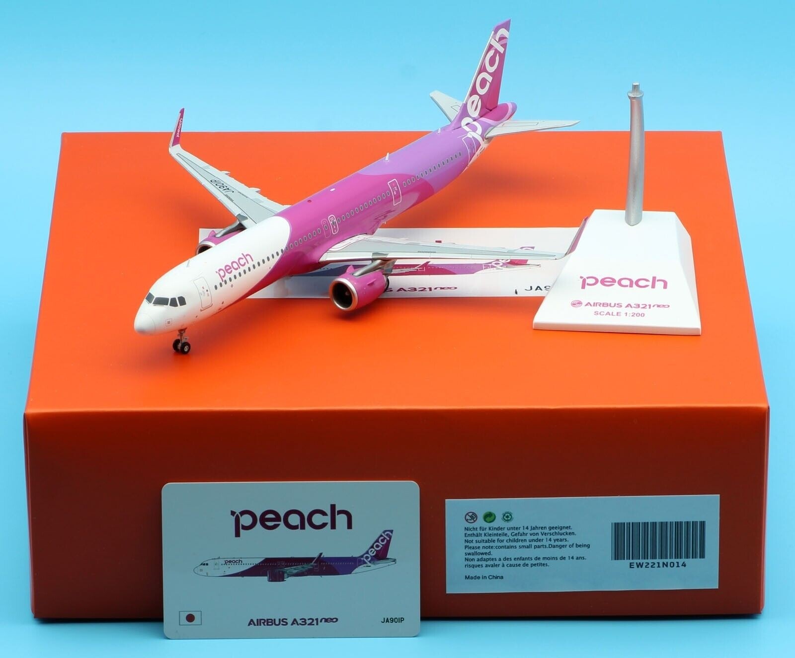 Peach Airbus A321neo JA901P die-cast JCWings EW221N014 scale 1:200