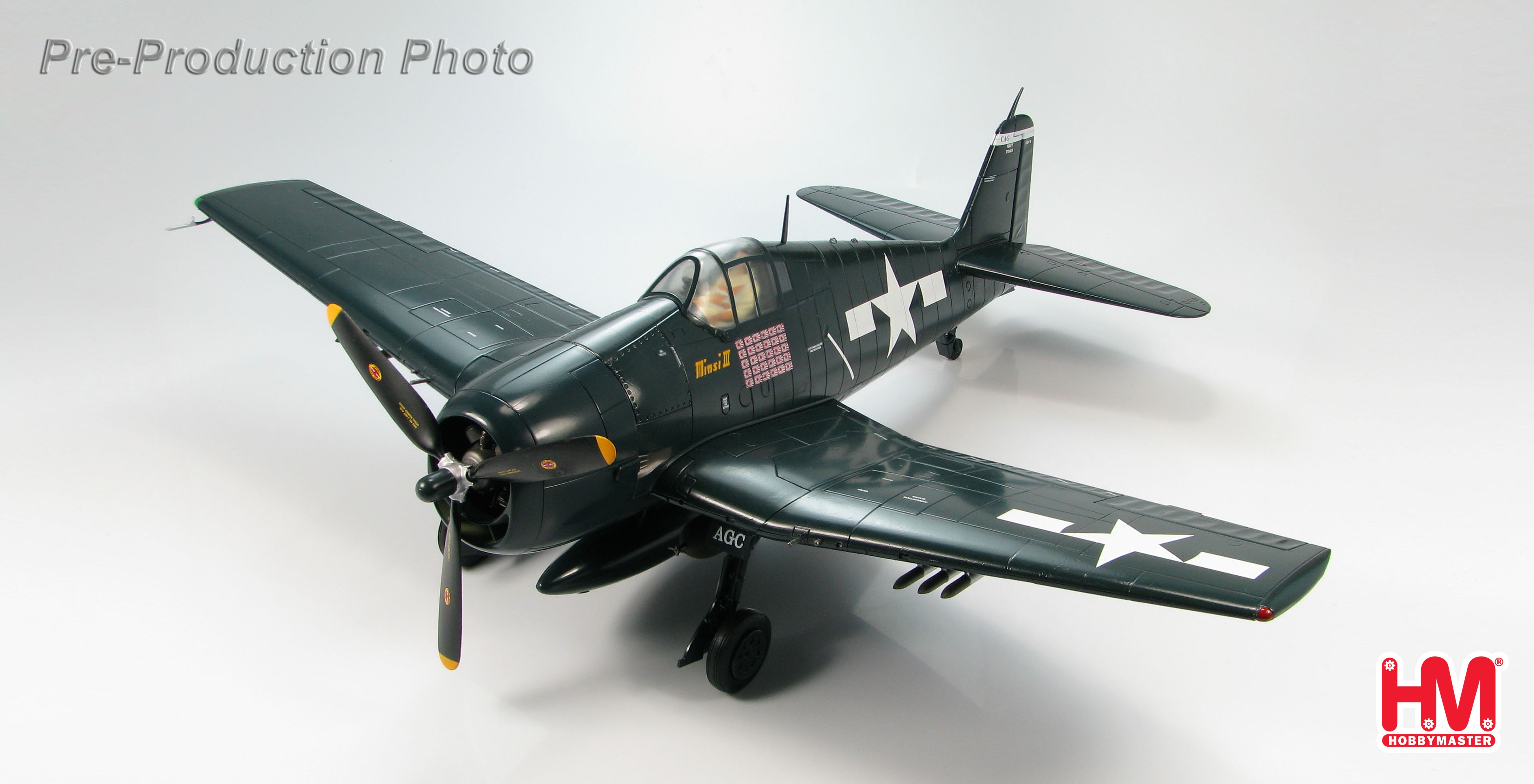 Highly detailed Hobby Master F6F Hellcat “Minsi III,” Cdr. David