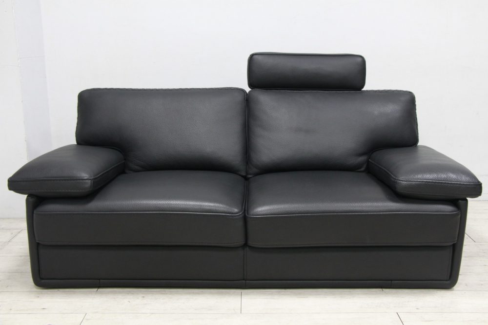 KELVIN GIORMANI 黒総革張り オットマン ブラック 75041-7 KELVIN