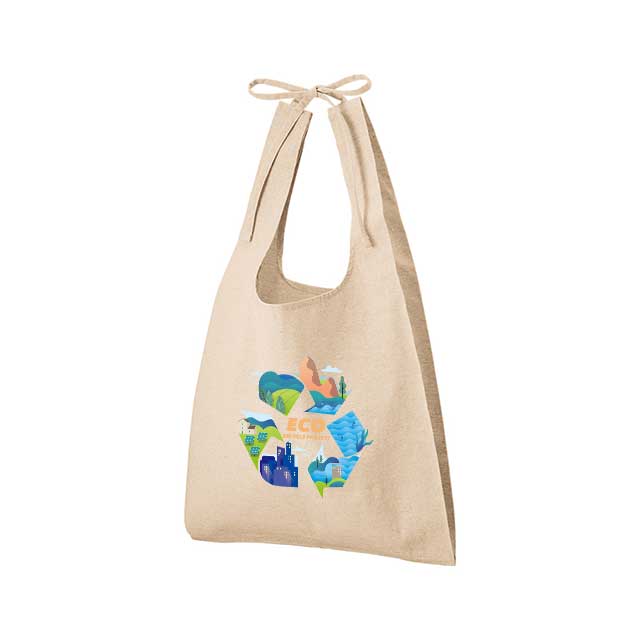 オリジナルショルダーバッグにプリント・刺繍でノベルティ激安作製