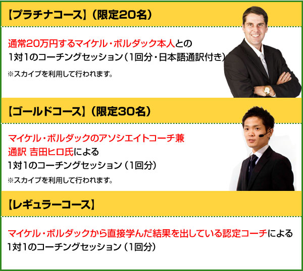 マイケル・ボルダック『コーチ認定プログラム』【全7日間】