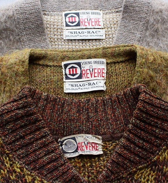 60−70s Young Breed By REVERE】 Mohair & Wool Knit.New In!!!・古着