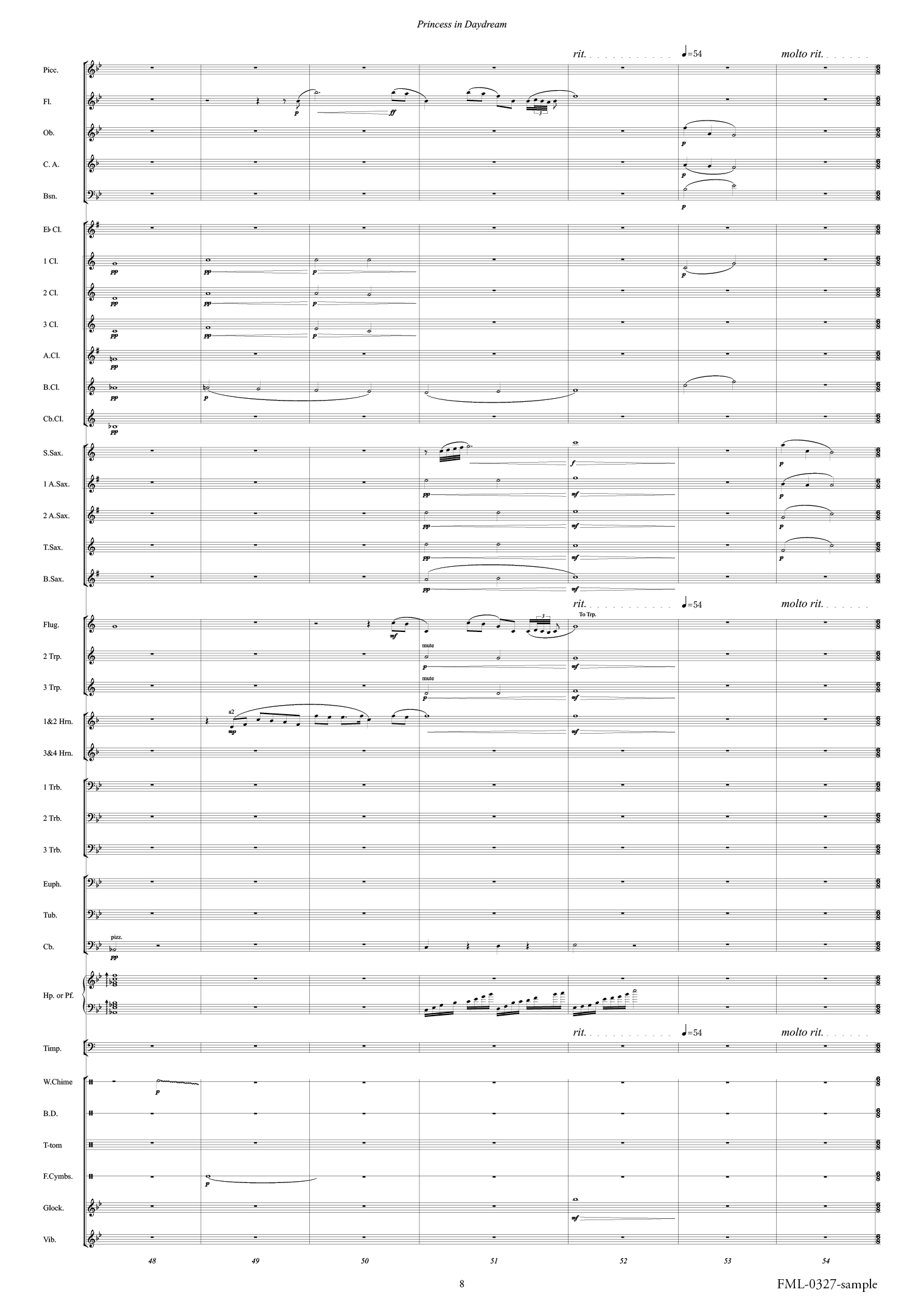 プリンセス・イン・デイドリーム：樽屋雅徳 [吹奏楽大編成-レンタル譜