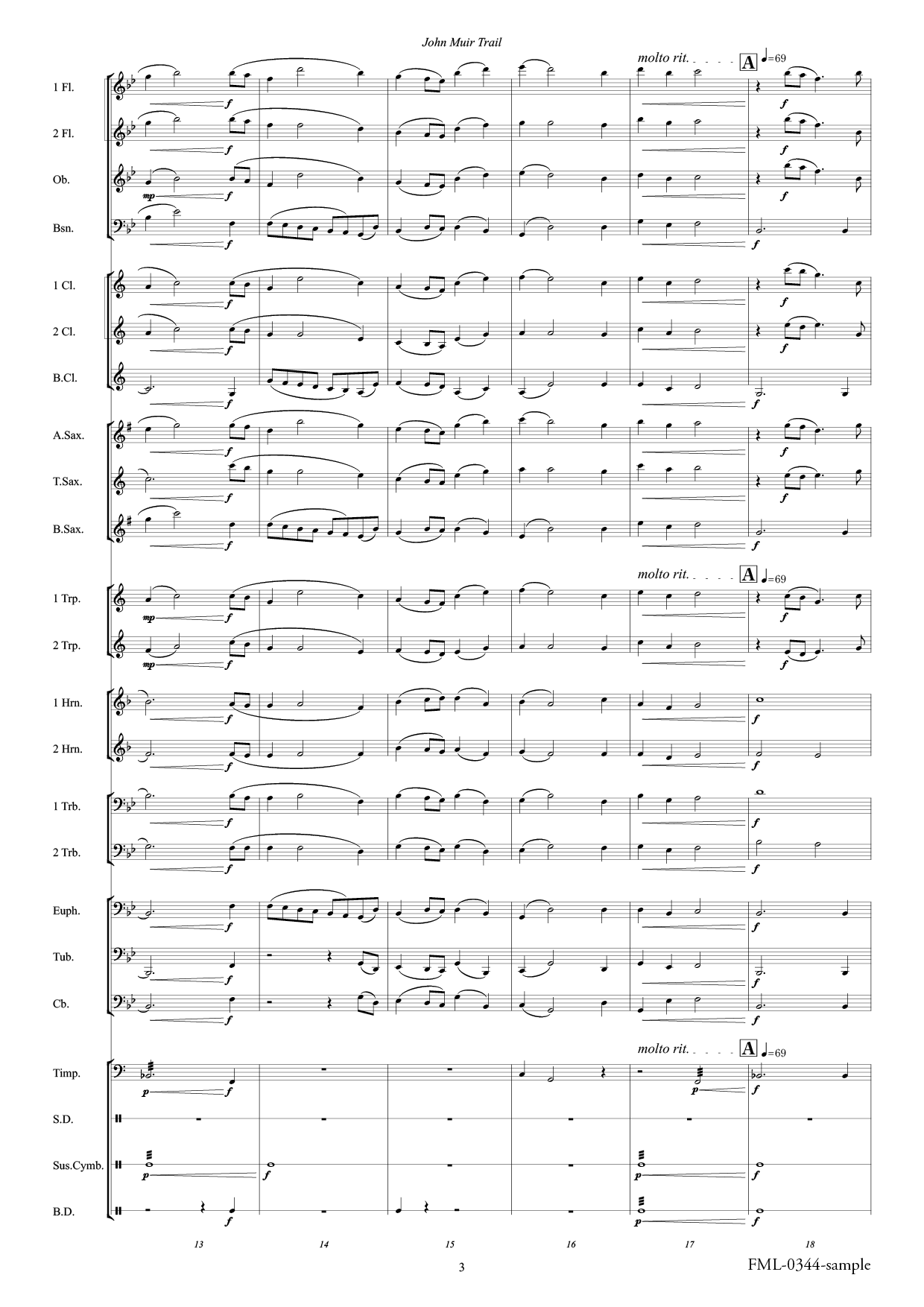 ジョン・ミューア・トレイル：樽屋雅徳 [吹奏楽スコア] - フォスター