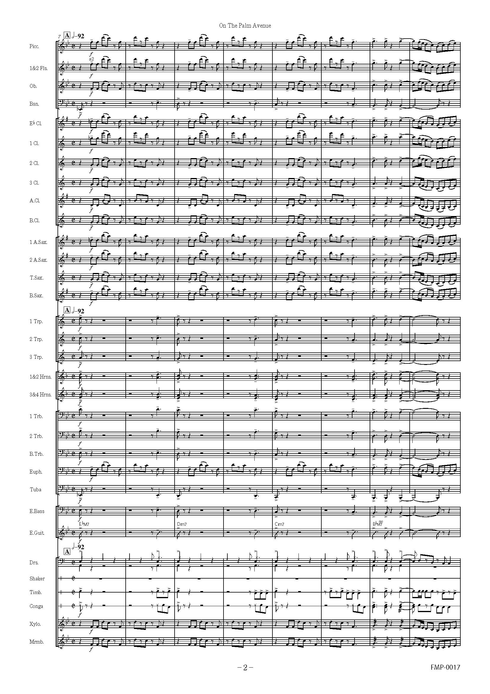 オン・ザ・パーム・アヴェニュー：星出尚志 [吹奏楽中編成