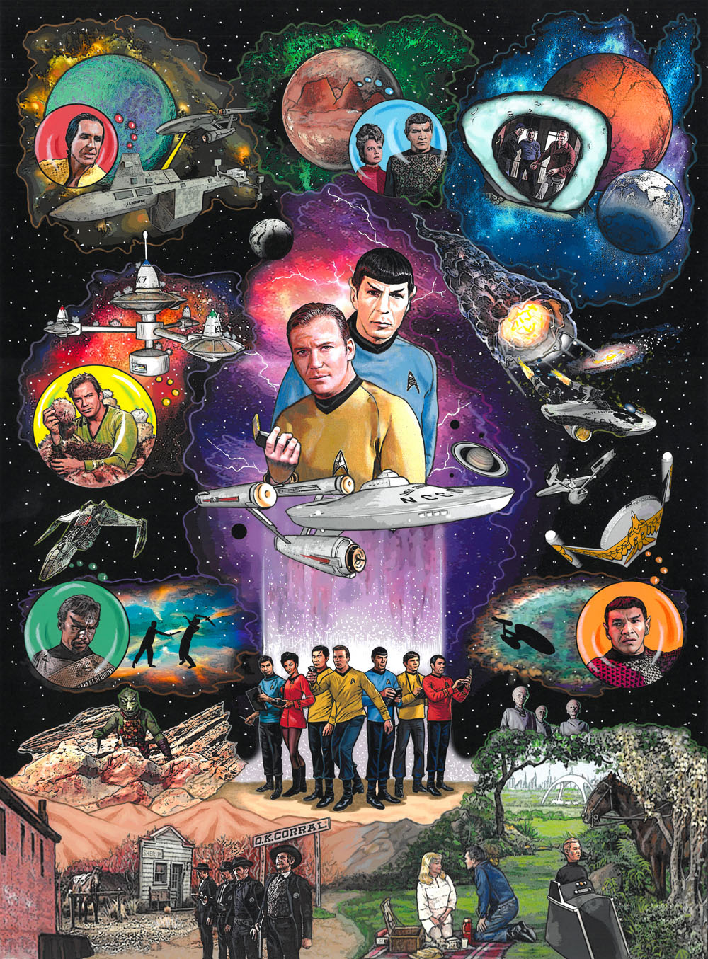 スタートレック 3Dポップアート SFドラマ 絵画 宇宙船 面白い 洋室