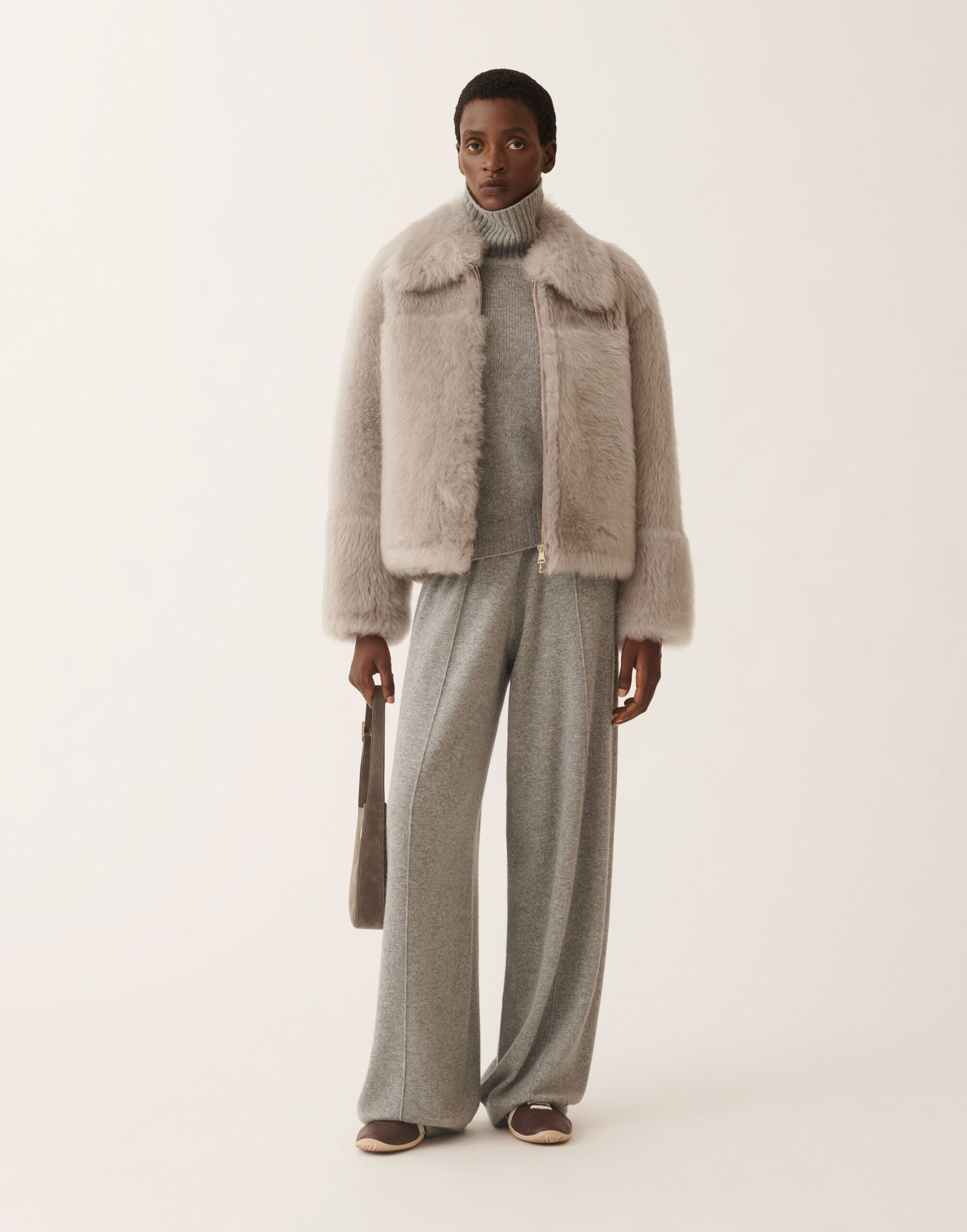 レディースBrushed shearling coat, rock レザー＆ファーセレクション