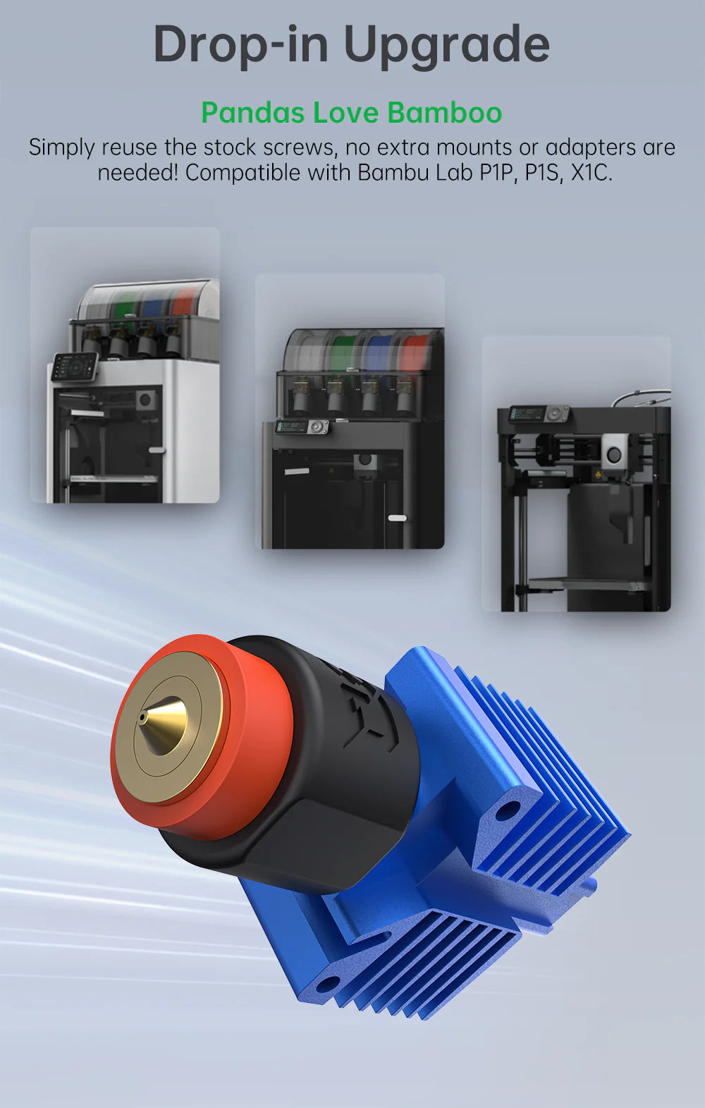 Panda Revo Hot end High Flow Upgrade Bambu Labs P1 Series & X1