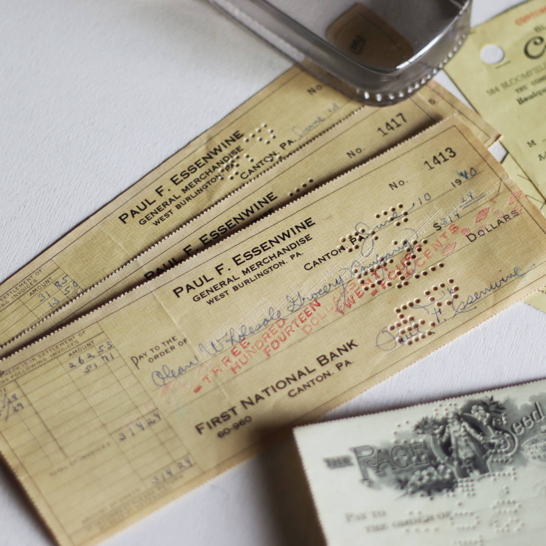 USA1940年代ヴィンテージ紙もの｜銀行小切手FIRST NATIONAL BANK