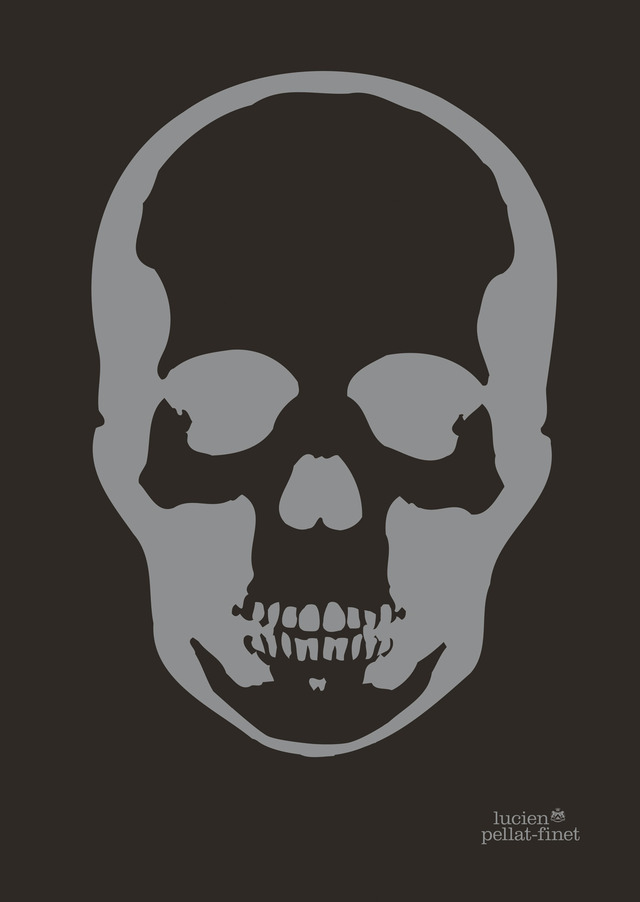 ルシアン ペラフィネ スカルデザインアート作品（黒フレーム