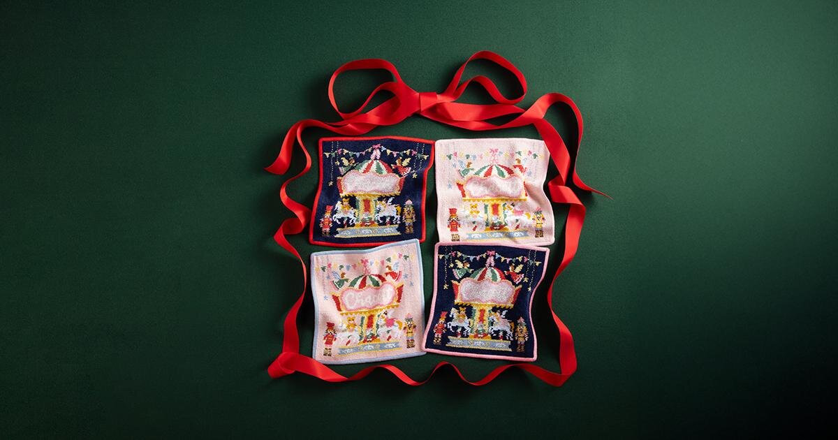 チャコット×フェイラー『くるみ割り人形』シュニール織ハンカチ