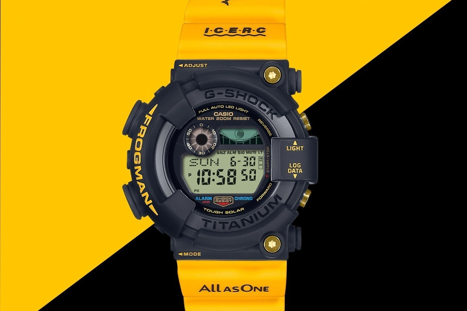 G-SHOCK“イルカ＆クジラ”モチーフの腕時計、ブラック×イエローの大胆