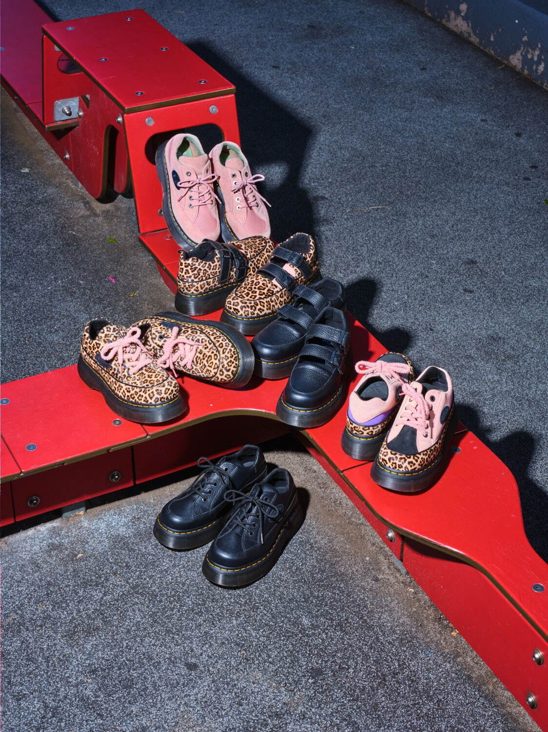 ドクターマーチン“レオパード柄”の厚底5ホールシューズ＆メリー