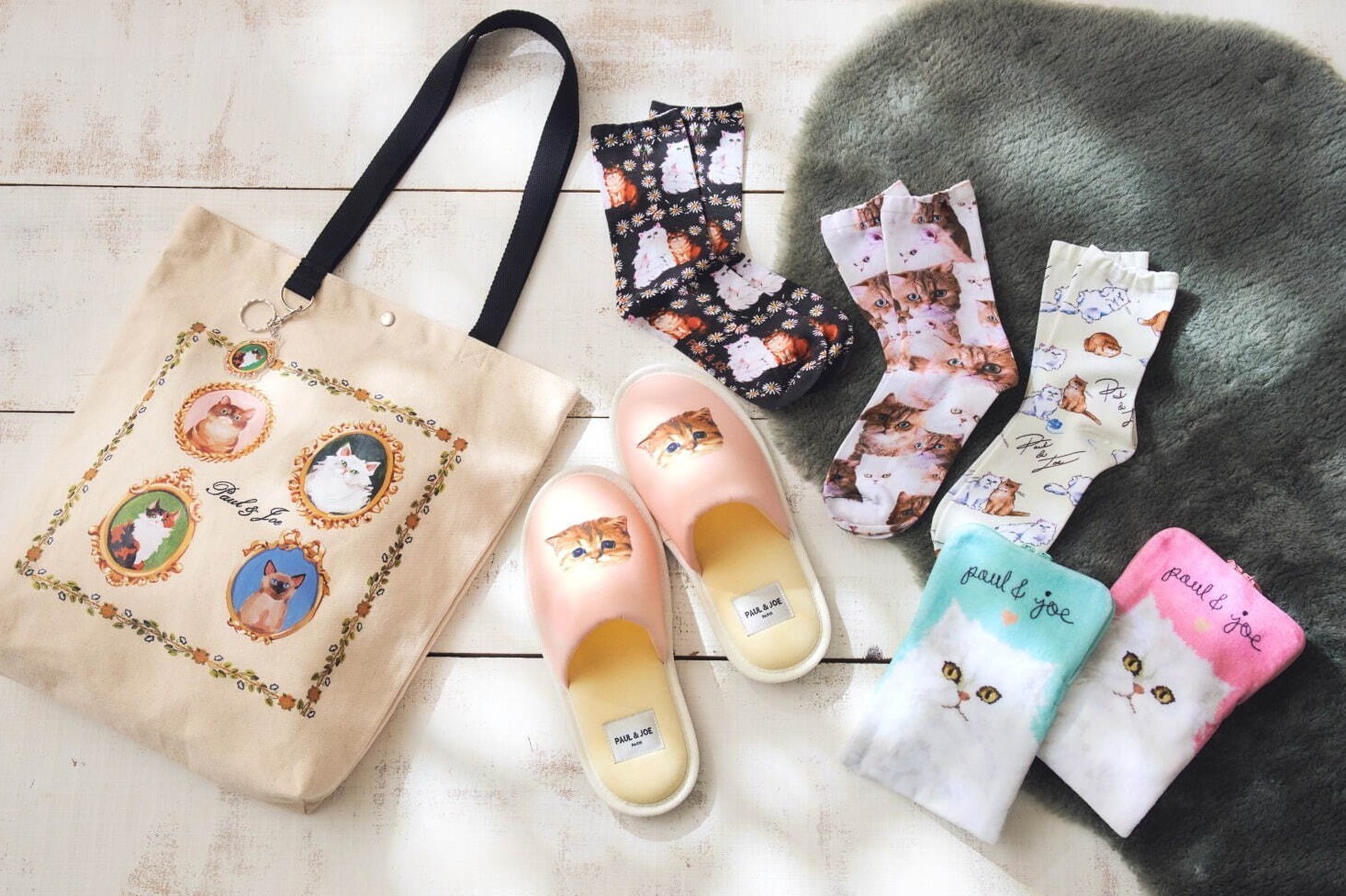 ポール ＆ ジョー「猫だらけ」雑貨、“愛猫”コラージュソックスや額縁