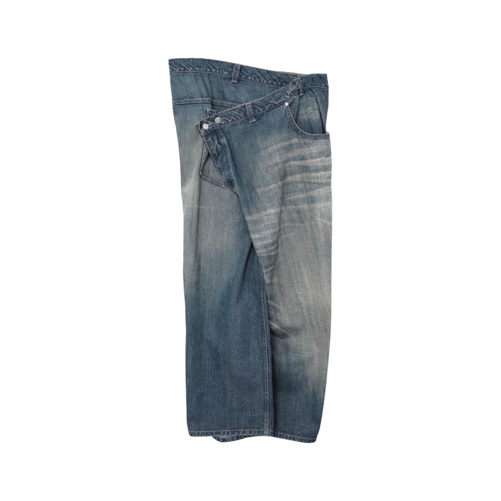 オリミ“オーバーラップ”仕様のビッグデニムパンツ、ウォッシュ加工の