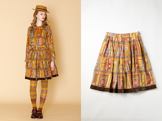 ジェーンマープル”本棚”モチーフのワンピース＆ブラウス発売