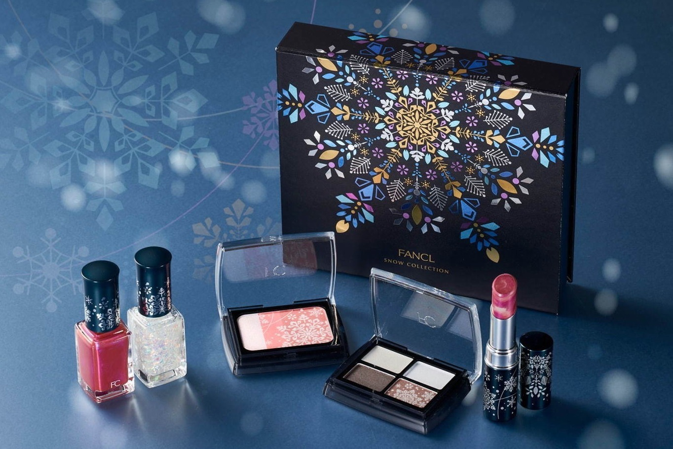 ファンケルのクリスマスコフレ2020、“雪の華”モチーフのマーブルリップ