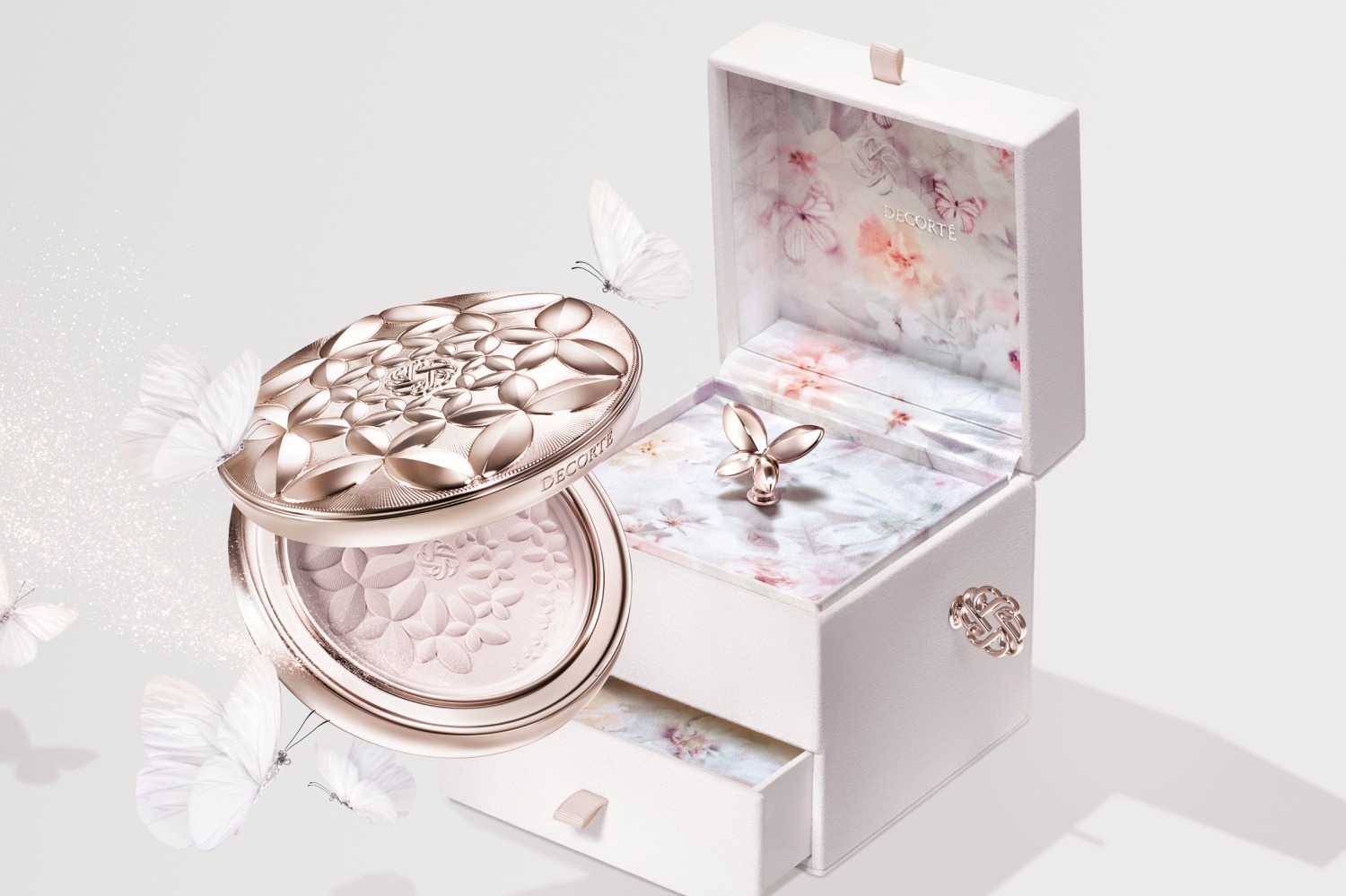 コスメデコルテから“オルゴールBOX付き”究極のフェイスパウダー、庭園