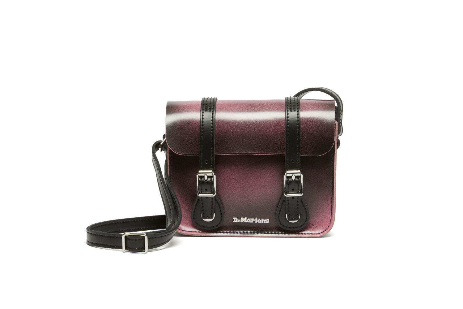 ドクターマーチン「ハート バッグ」ダークなピンクグラデレザー、厚底