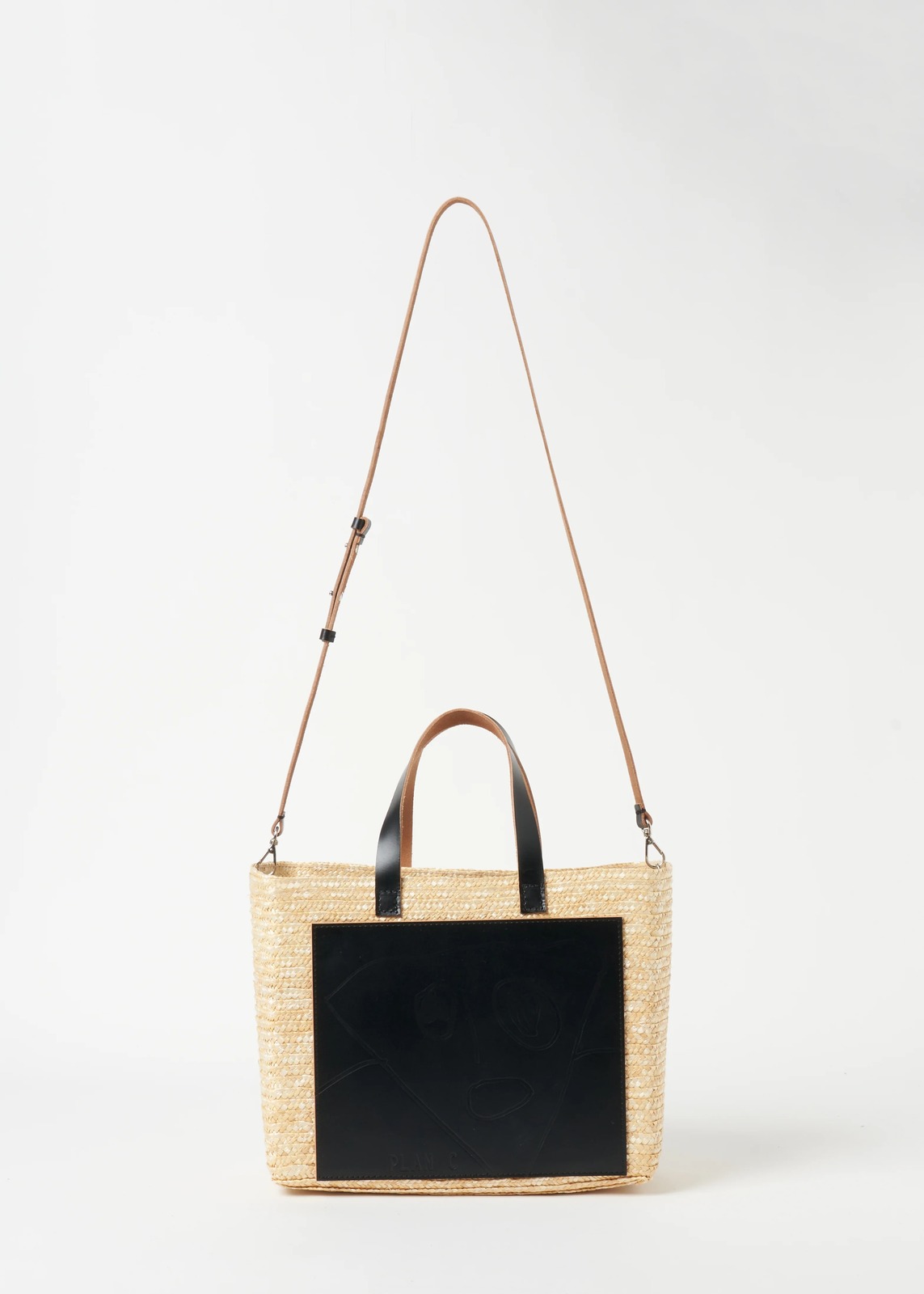 プラン シー24年春夏バッグ“ストロー素材”×刻印入りブラックレザー