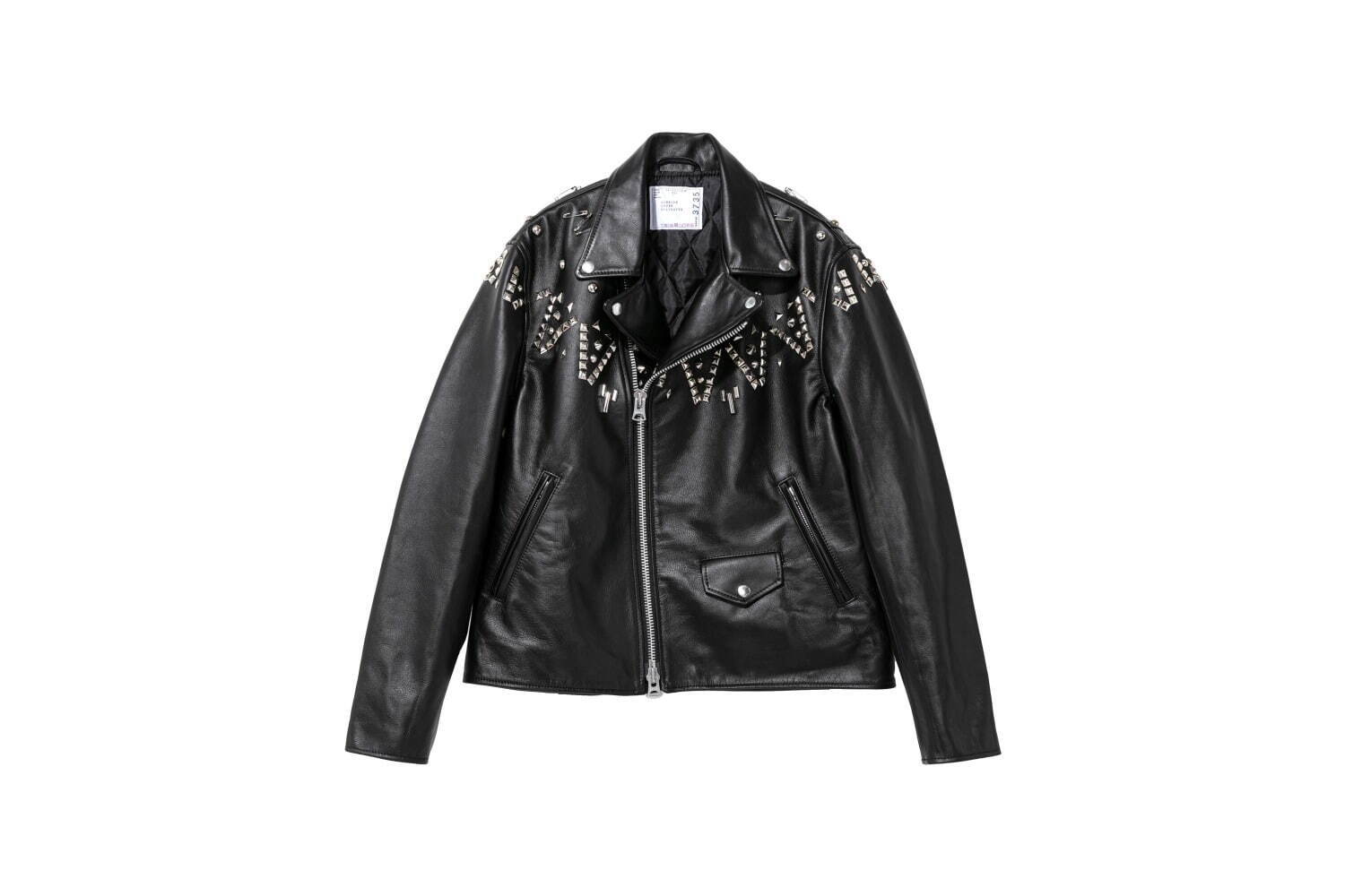 sacaiの24年クリスマスウェア、切り替えニットブルゾンやライン入り