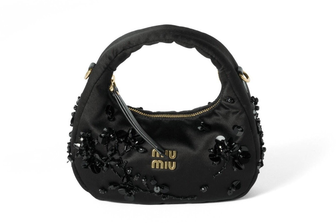 ミュウミュウ24年クリスマス、“フラワー刺繍”煌めくバッグ「ワンダー