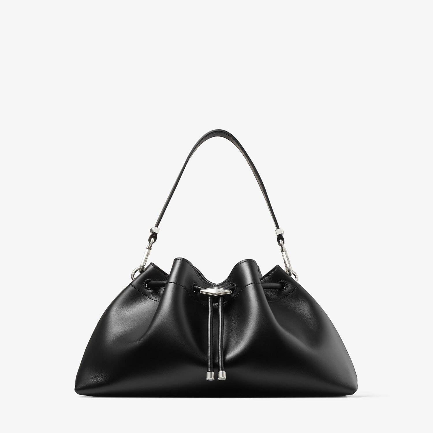 ジミー チュウ“きゅっと絞る”横長バッグ「シンチ」クリスタル煌めく