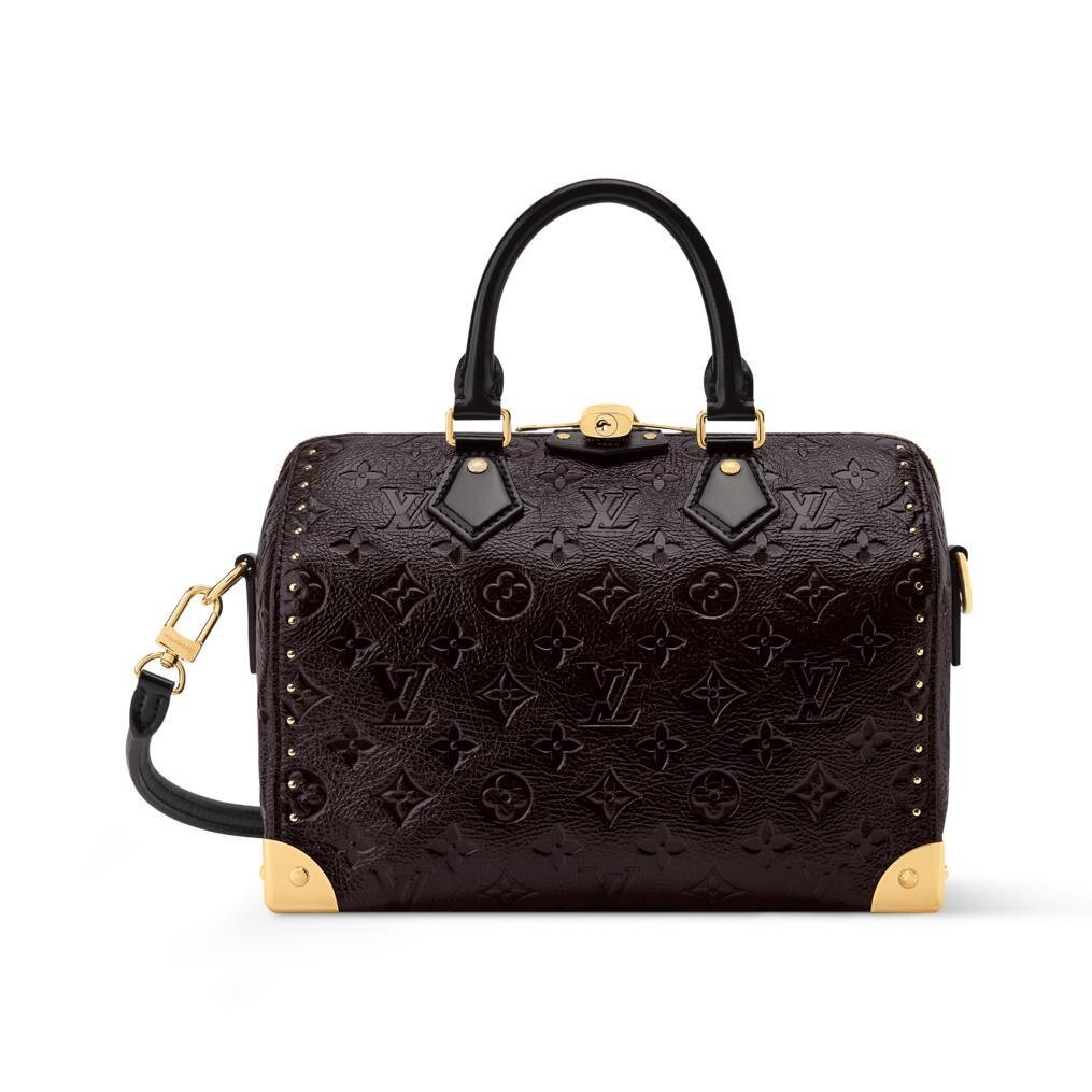 ルイ・ヴィトン”トランク”モチーフの「スピーディー」バッグ、ゴールド