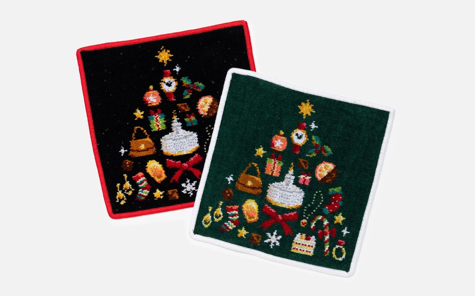 フェイラー“ケーキ＆ジュエリー”のクリスマスツリー柄ハンカチ、銀座